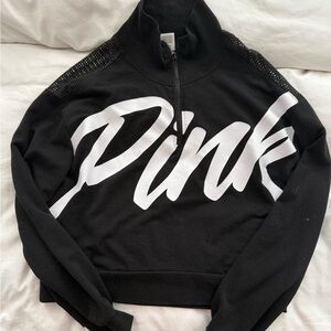 PINK Victoria's Secret Cropped Black and White Women's Sweater